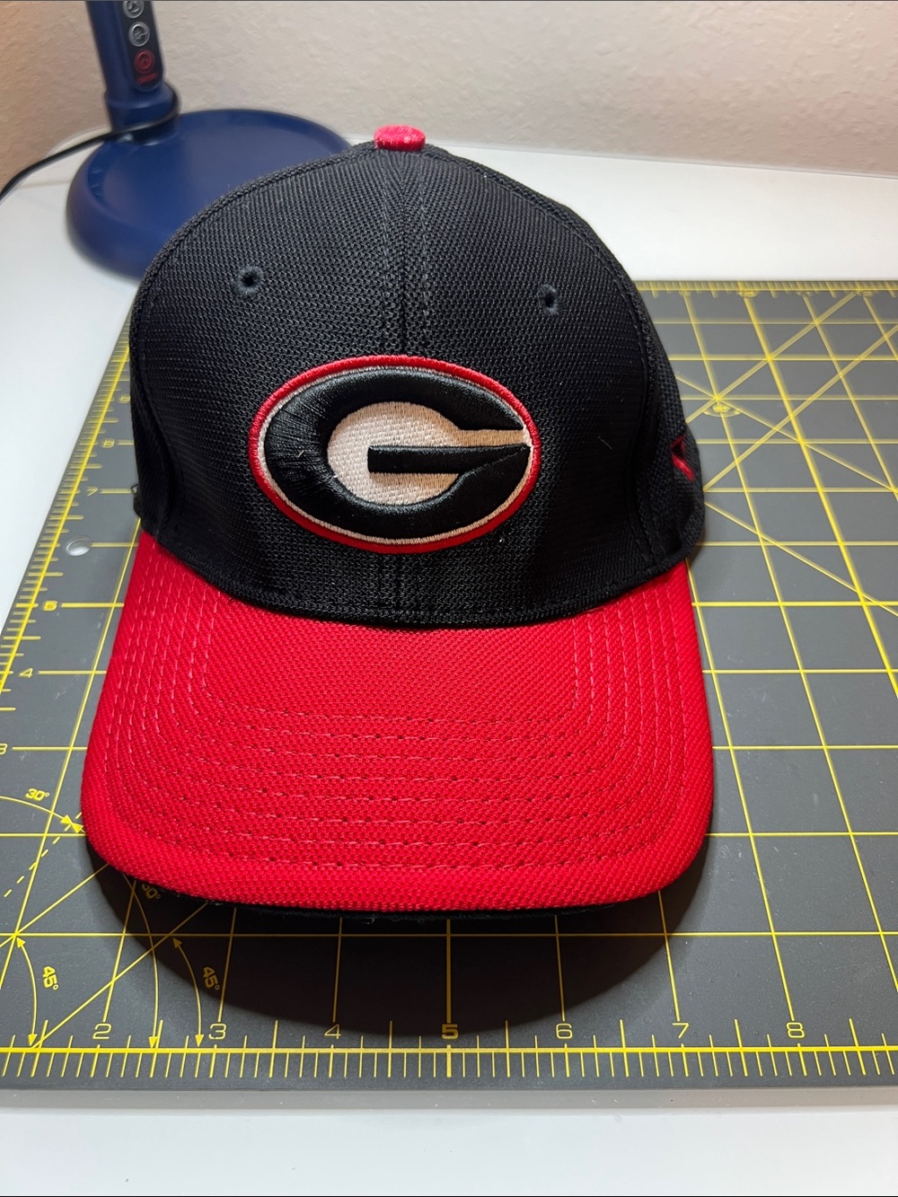 New Era Black and Red Georgia G Logo Baseball Cap
